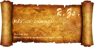 Rácz Zsanett névjegykártya